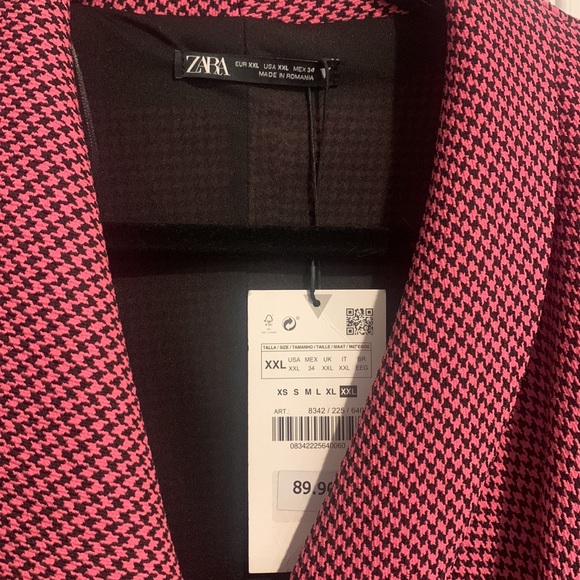 Zara Pink Houndstooth Blazer Dress - Picture 2 of 4